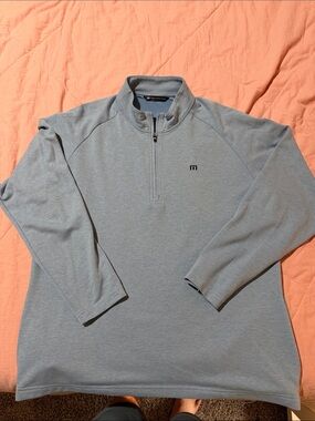Travis Mathew Men's Pale Blue Half-Zip Pullover
